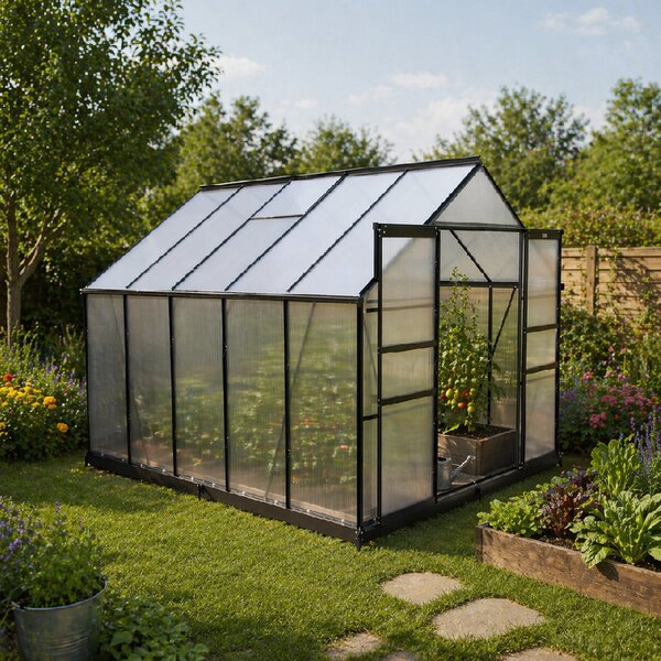 Furnigo Solară de grădină 310x250x195 cm + bază - negru