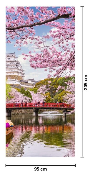Fototapet pentru ușă - Cireșe japoneze (95x205cm)