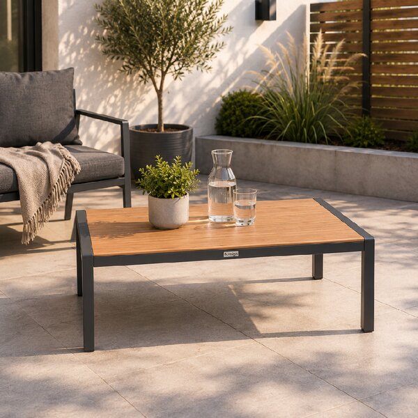 Furnigo Set de grădină metalic Valencia - antracit/perne gri