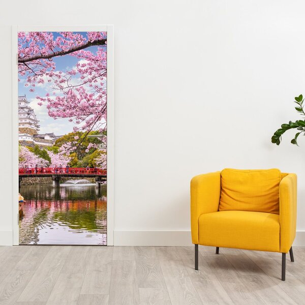 Fototapet pentru ușă - Cireșe japoneze (95x205cm)