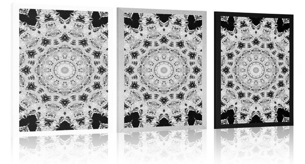 Poster Mandala interesantă în design alb-negru