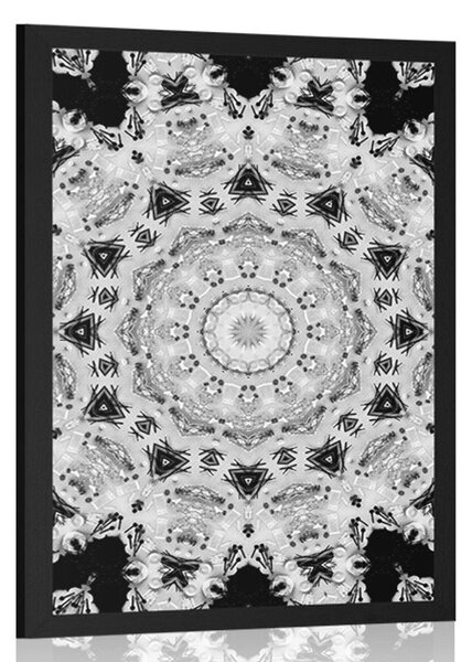 Poster Mandala interesantă în design alb-negru