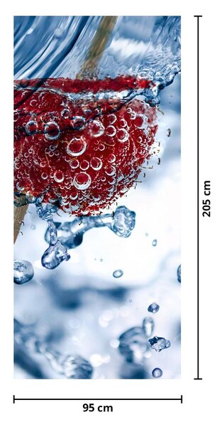 Fototapet pentru ușă - Zmeura în apă (95x205cm)