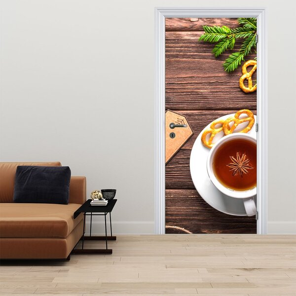 Fototapet pentru ușă - Cana cu decorațiuni (95x205cm)