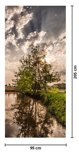 Fototapet pentru ușă - Natură cu razele soarelui (95x205cm)