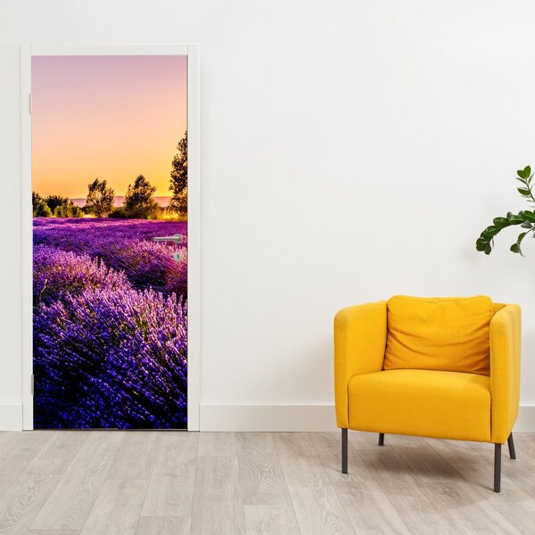 Fototapet pentru ușă - Câmp cu lavandă (95x205cm)