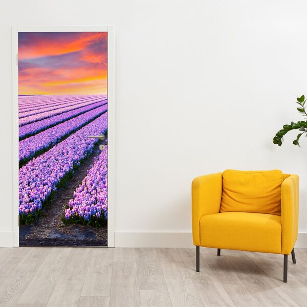 Fototapet pentru ușă - Fermă de flori (95x205cm)