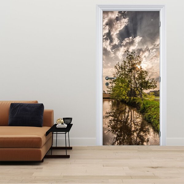 Fototapet pentru ușă - Natură cu razele soarelui (95x205cm)