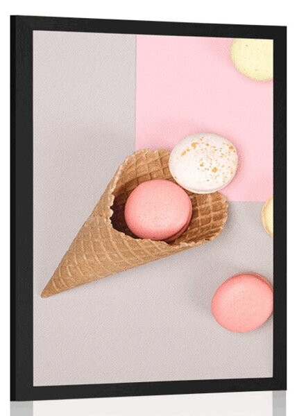 Poster macaroons într-un con