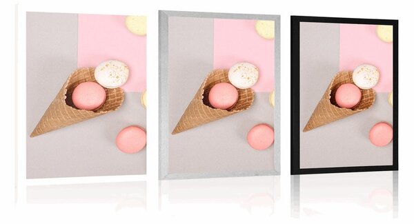 Poster macaroons într-un con