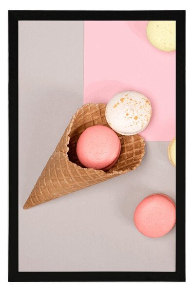 Poster macaroons într-un con