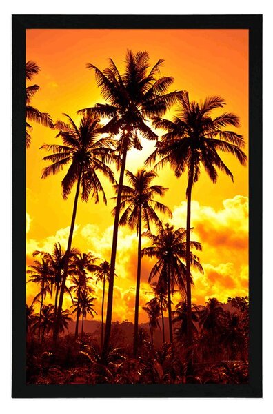 Poster palmieri de cocos pe plajă