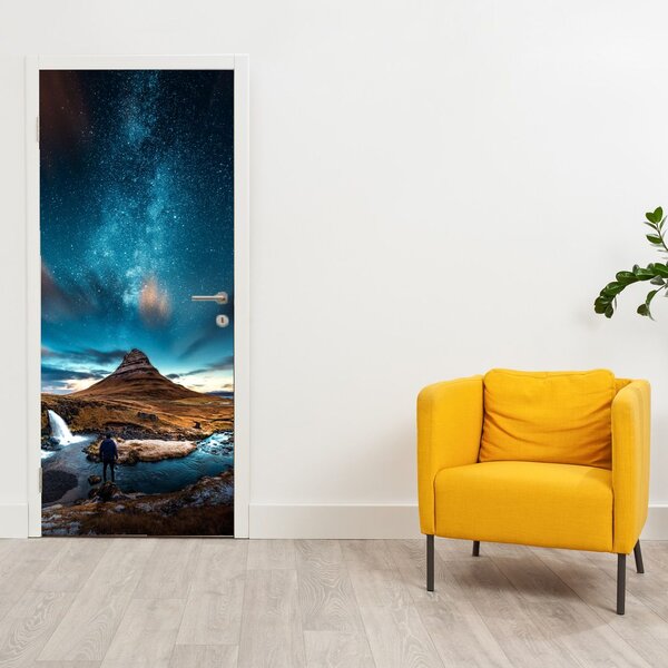 Fototapet pentru ușă - Calea lactee albastră (95x205cm)
