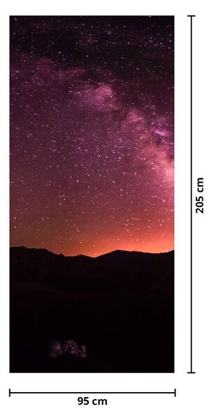 Fototapet pentru ușă - Calea lactee roz (95x205cm)