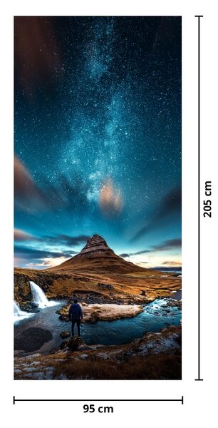 Fototapet pentru ușă - Calea lactee albastră (95x205cm)