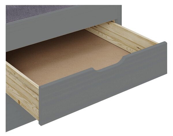 Pat extensibil MARINELLA NEW 90x200, gri, lemn/metal, cu somiera si se