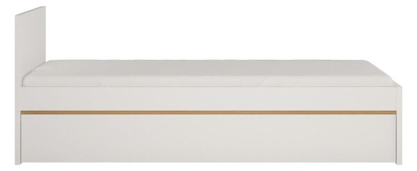 Pat GLOBO 90x200, alb, PAL laminat, cu spatiu pentru depozitare