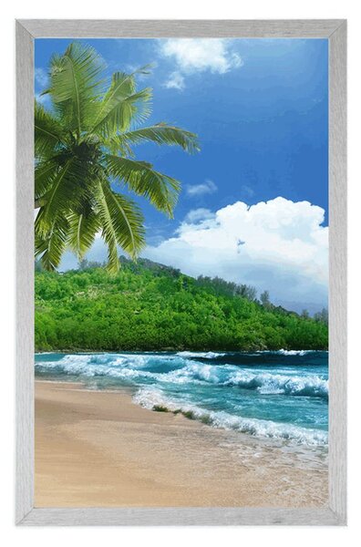 Poster plajă frumoasă pe insula Seychelles