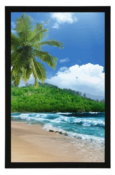 Poster plajă frumoasă pe insula Seychelles