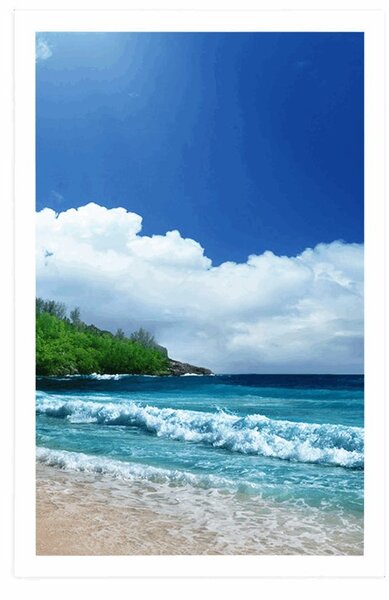 Poster plajă pe insula Seychelles