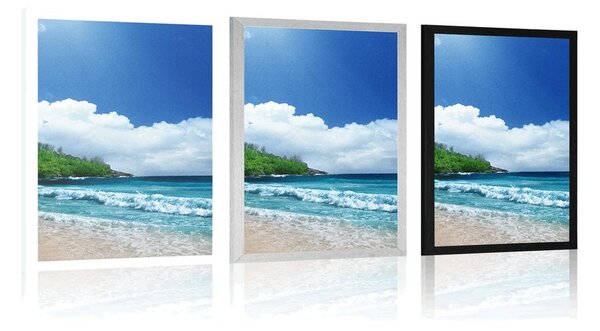 Poster plajă pe insula Seychelles