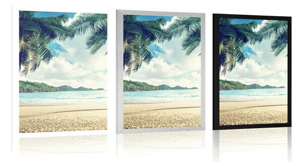 Poster apus de soare pe insula Seychelles
