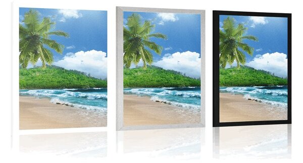 Poster plajă frumoasă pe insula Seychelles