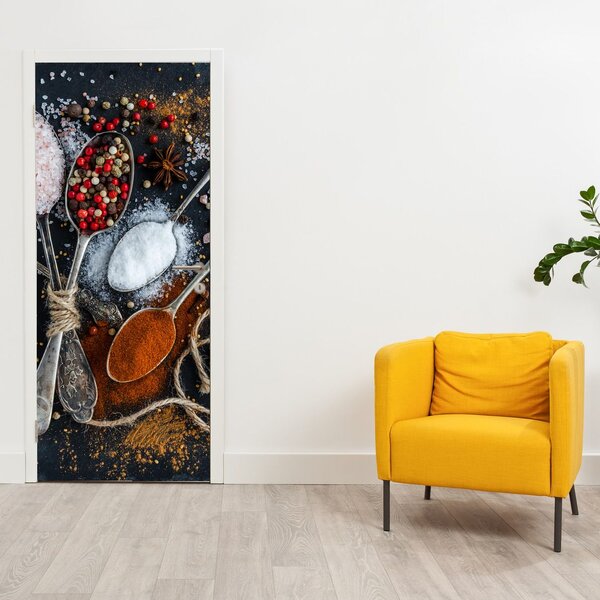 Fototapet pentru ușă - Lingură cu condimente (95x205cm)