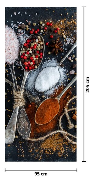 Fototapet pentru ușă - Lingură cu condimente (95x205cm)