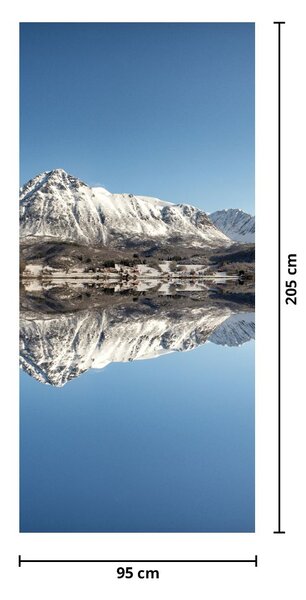 Fototapet pentru ușă - Munții și reflecția lor (95x205cm)