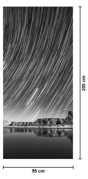 Fototapet pentru ușă - Cerul înstelat alb-negru (95x205cm)