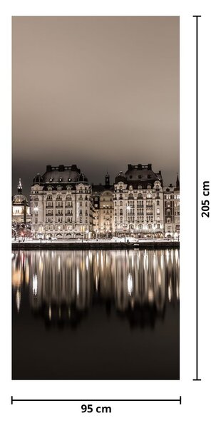 Fototapet pentru ușă - Orașul în amurg (95x205cm)