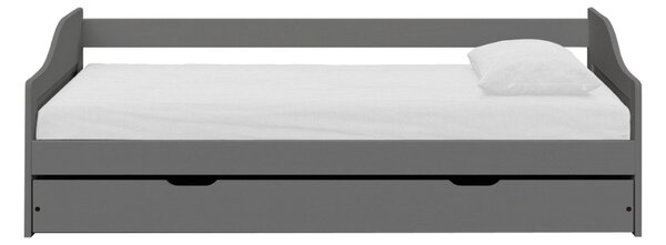 Pat extensibil LAURA NEW 90x200, gri, lemn/metal, cu somiera
