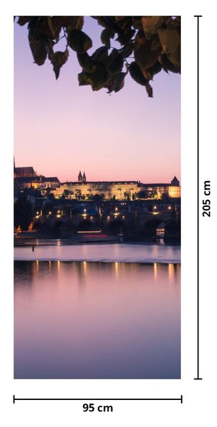 Fototapet pentru ușă - Castelul Praga și Vltava (95x205cm)