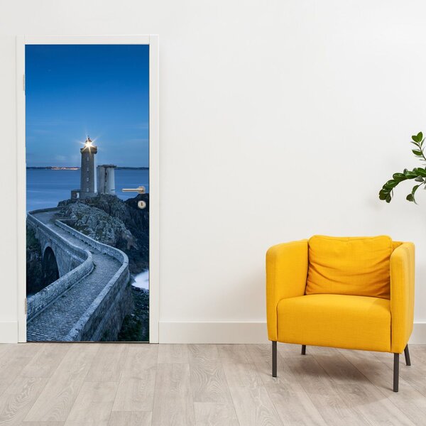 Fototapet pentru ușă - Farul și marea (95x205cm)
