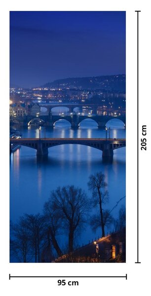 Fototapet pentru ușă - Poduri din Praga (95x205cm)