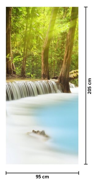 Fototapet pentru ușă - Huai Mae Kamin, cascade în pădure (95x205cm)