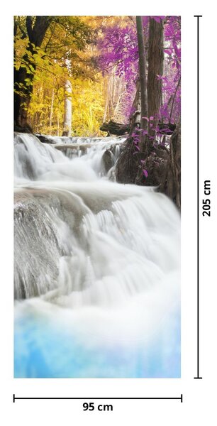 Fototapet pentru ușă - Erawan, cascadă în pădure (95x205cm)