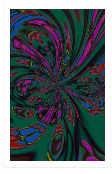 Poster abstracție cu o culoare verde predominantă