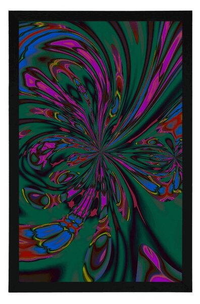 Poster abstracție cu o culoare verde predominantă