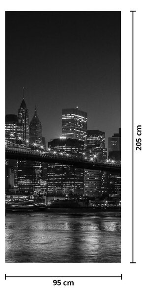 Fototapet pentru ușă - Podul Brooklyn și New York (95x205cm)