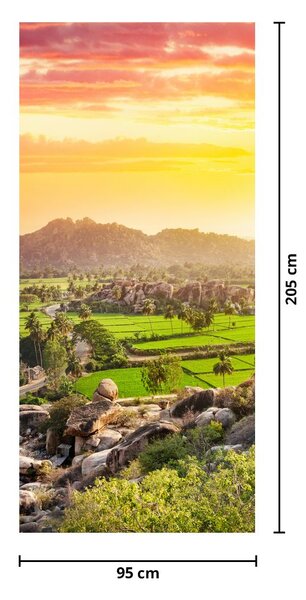 Fototapet pentru ușă - Valea Hampi din India (95x205cm)
