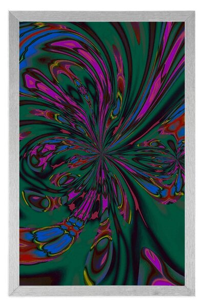 Poster abstracție cu o culoare verde predominantă