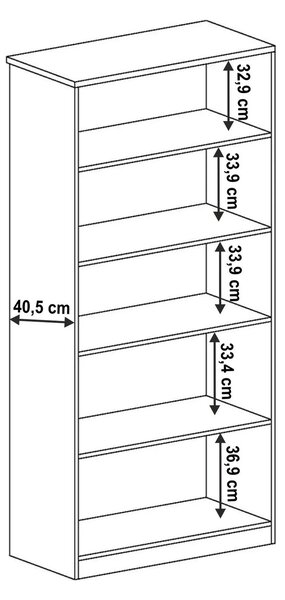 Vitrina TEDY Tip T8, stejar lefkas, PAL melaminat, 90x44x191 cm