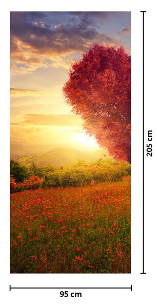 Fototapet pentru ușă - Copacul în formă de inimă (95x205cm)