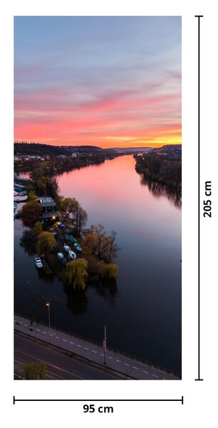 Fototapet pentru ușă - Praga noaptea (95x205cm)