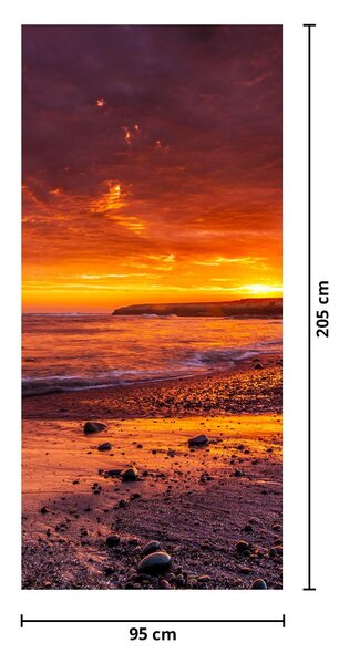 Fototapet pentru ușă - Apus de soare la mare (95x205cm)