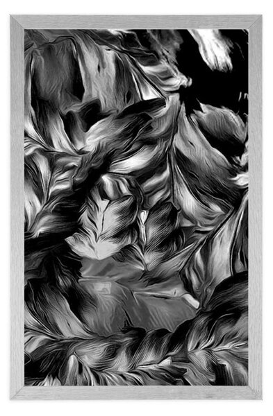 Poster retro mutări de flori în design alb-negru