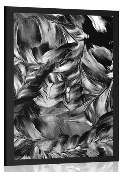 Poster retro mutări de flori în design alb-negru
