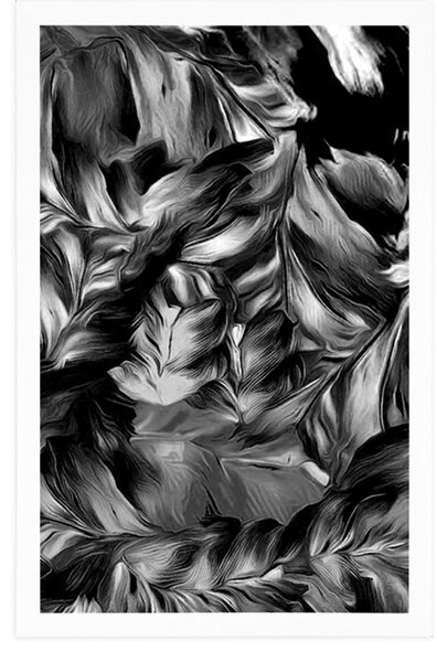 Poster retro mutări de flori în design alb-negru